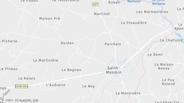 Carte de la zone d'intervention à Saint-Mesmin
