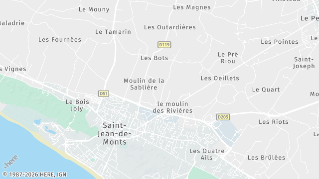 Carte de la zone d'intervention à Saint-Jean-de-Monts