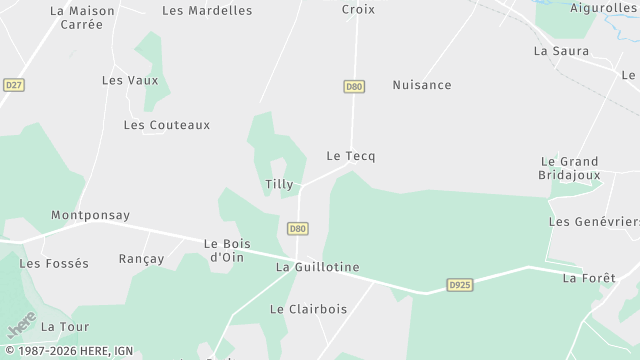 Carte de la zone d'intervention à Niherne