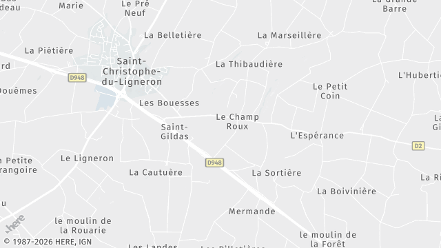 Carte de la zone d'intervention à Saint-Christophe-du-Ligneron