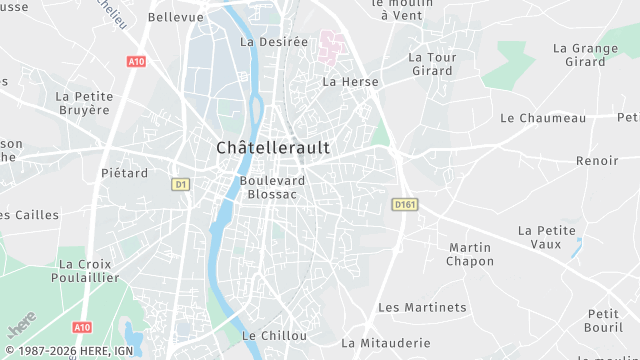 Carte de la zone d'intervention à Châtellerault