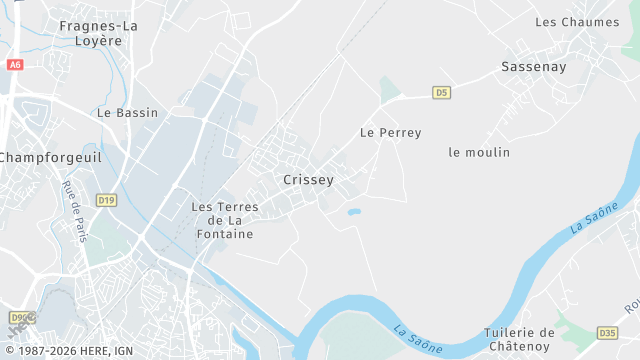Carte de la zone d'intervention à Crissey