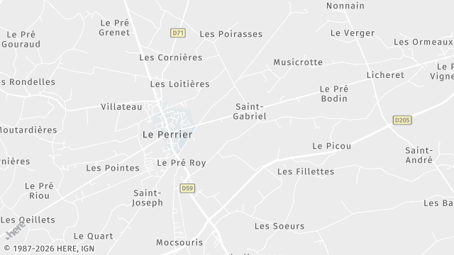 Carte de la zone d'intervention à Le Perrier