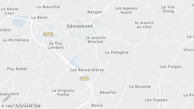 Carte de la zone d'intervention à Sèvremont
