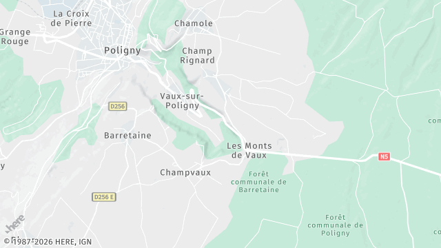 Carte de la zone d'intervention à Poligny