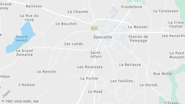 Carte de la zone d'intervention à Sancoins