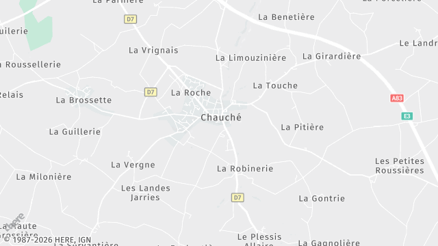 Carte de la zone d'intervention à Chauché
