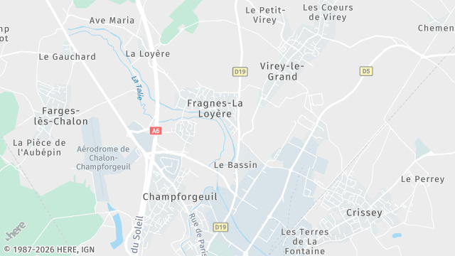 Carte de la zone d'intervention à Fragnes-La Loyère