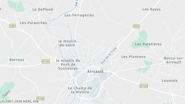 Carte de la zone d'intervention à Airvault