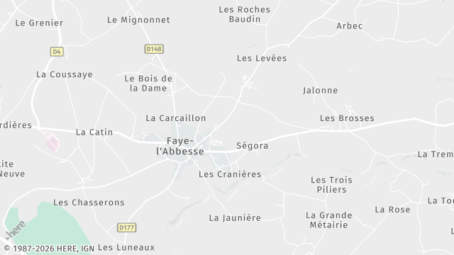Carte de la zone d'intervention à Faye-l'Abbesse