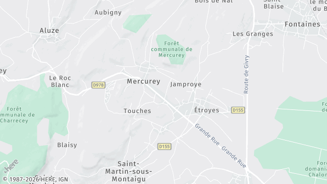 Carte de la zone d'intervention à Mercurey