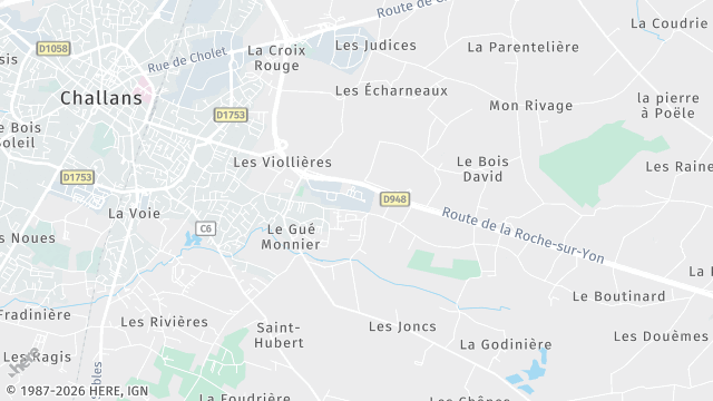 Carte de la zone d'intervention à Challans