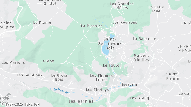 Carte de la zone d'intervention à Saint-Sernin-du-Bois