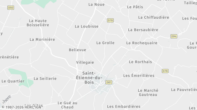 Carte de la zone d'intervention à Saint-Étienne-du-Bois