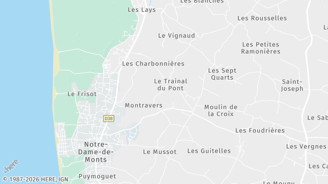 Carte de la zone d'intervention à Notre-Dame-de-Monts