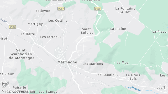 Carte de la zone d'intervention à Marmagne
