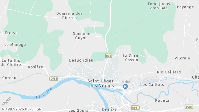 Carte de la zone d'intervention à Saint-Léger-des-Vignes