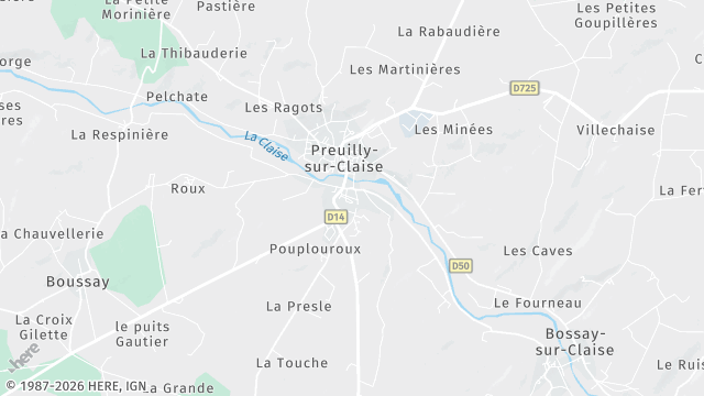 Carte de la zone d'intervention à Preuilly-sur-Claise