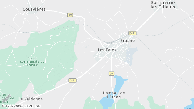 Carte de la zone d'intervention à Frasne