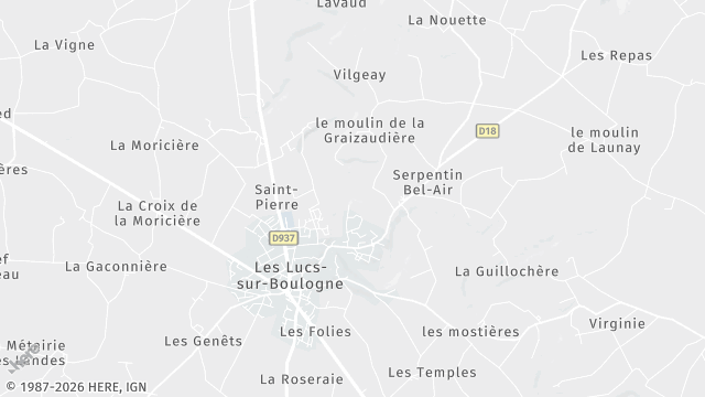 Carte de la zone d'intervention à Les Lucs-sur-Boulogne