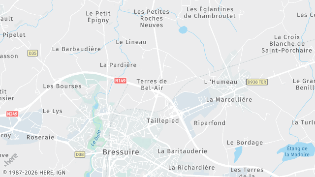 Carte de la zone d'intervention à Bressuire