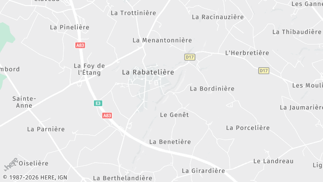 Carte de la zone d'intervention à La Rabatelière