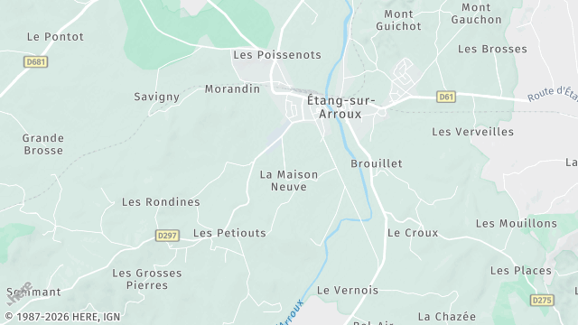 Carte de la zone d'intervention à Étang-sur-Arroux