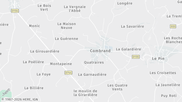 Carte de la zone d'intervention à Combrand