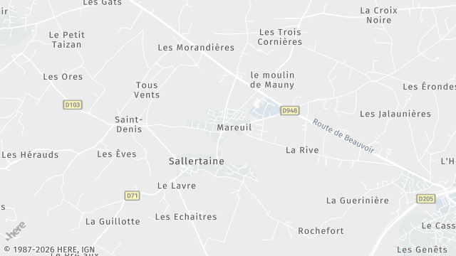 Carte de la zone d'intervention à Sallertaine