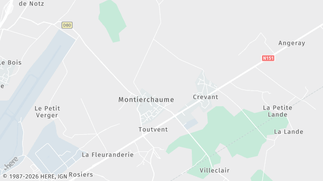 Carte de la zone d'intervention à Montierchaume