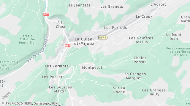 Carte de la zone d'intervention à La Cluse-et-Mijoux