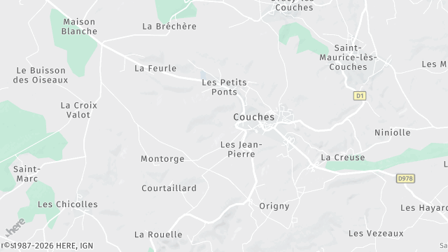 Carte de la zone d'intervention à Couches