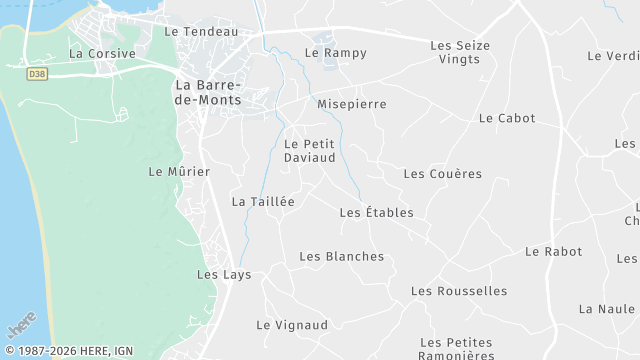 Carte de la zone d'intervention à La Barre-de-Monts
