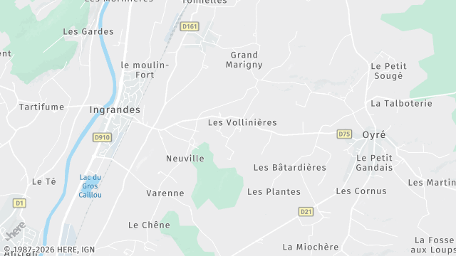 Carte de la zone d'intervention à Ingrandes