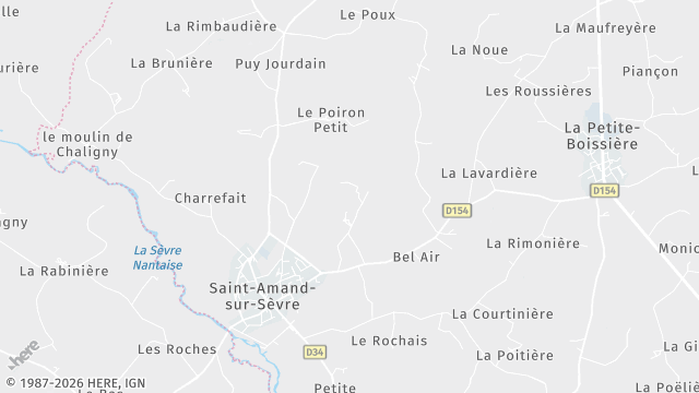 Carte de la zone d'intervention à Saint-Amand-sur-Sèvre