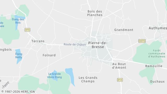 Carte de la zone d'intervention à Pierre-de-Bresse