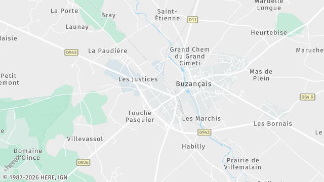 Carte de la zone d'intervention à Buzançais