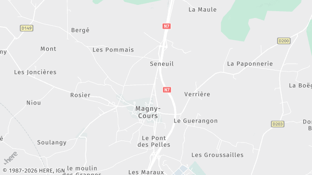 Carte de la zone d'intervention à Magny-Cours