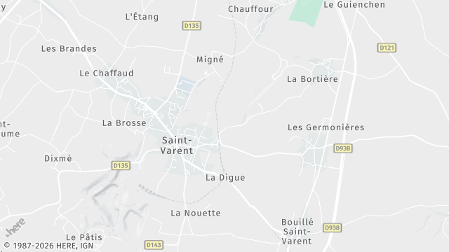 Carte de la zone d'intervention à Saint-Varent