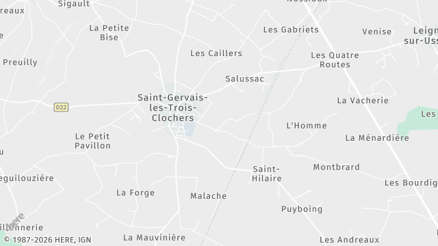 Carte de la zone d'intervention à Saint-Gervais-les-Trois-Clochers