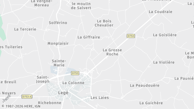 Carte de la zone d'intervention à Legé