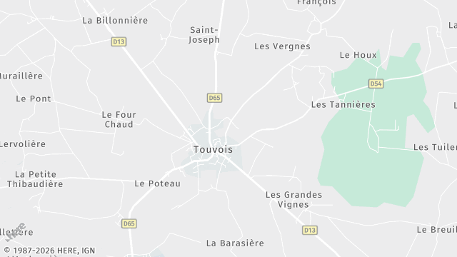 Carte de la zone d'intervention à Touvois