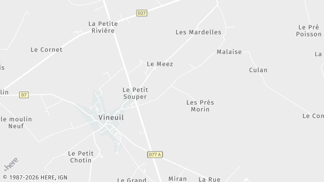 Carte de la zone d'intervention à Vineuil