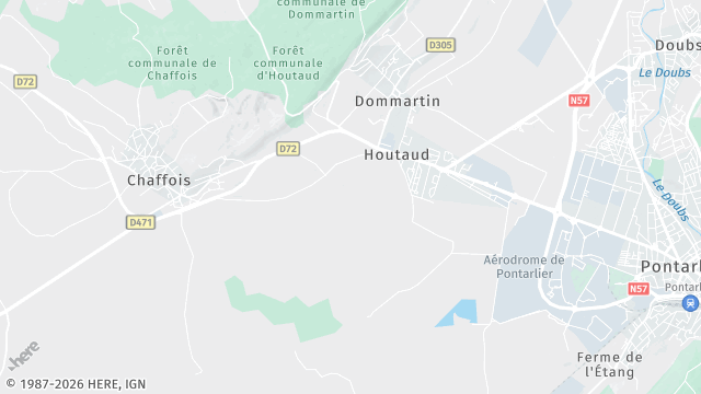 Carte de la zone d'intervention à Houtaud