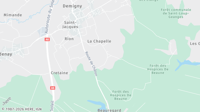 Carte de la zone d'intervention à Demigny