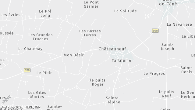 Carte de la zone d'intervention à Châteauneuf