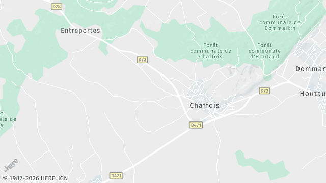Carte de la zone d'intervention à Chaffois