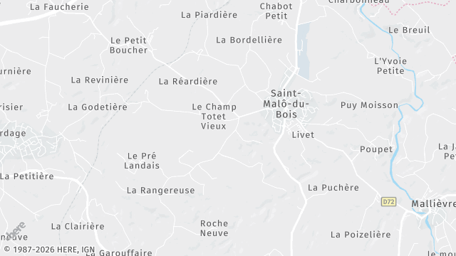 Carte de la zone d'intervention à Saint-Malô-du-Bois