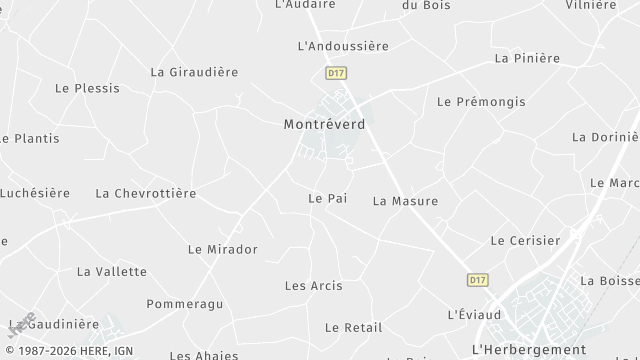 Carte de la zone d'intervention à Montréverd