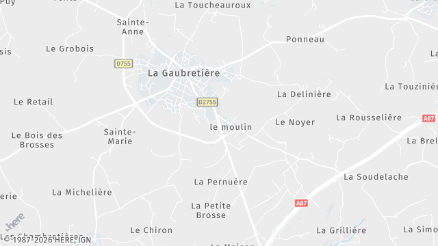 Carte de la zone d'intervention à La Gaubretière